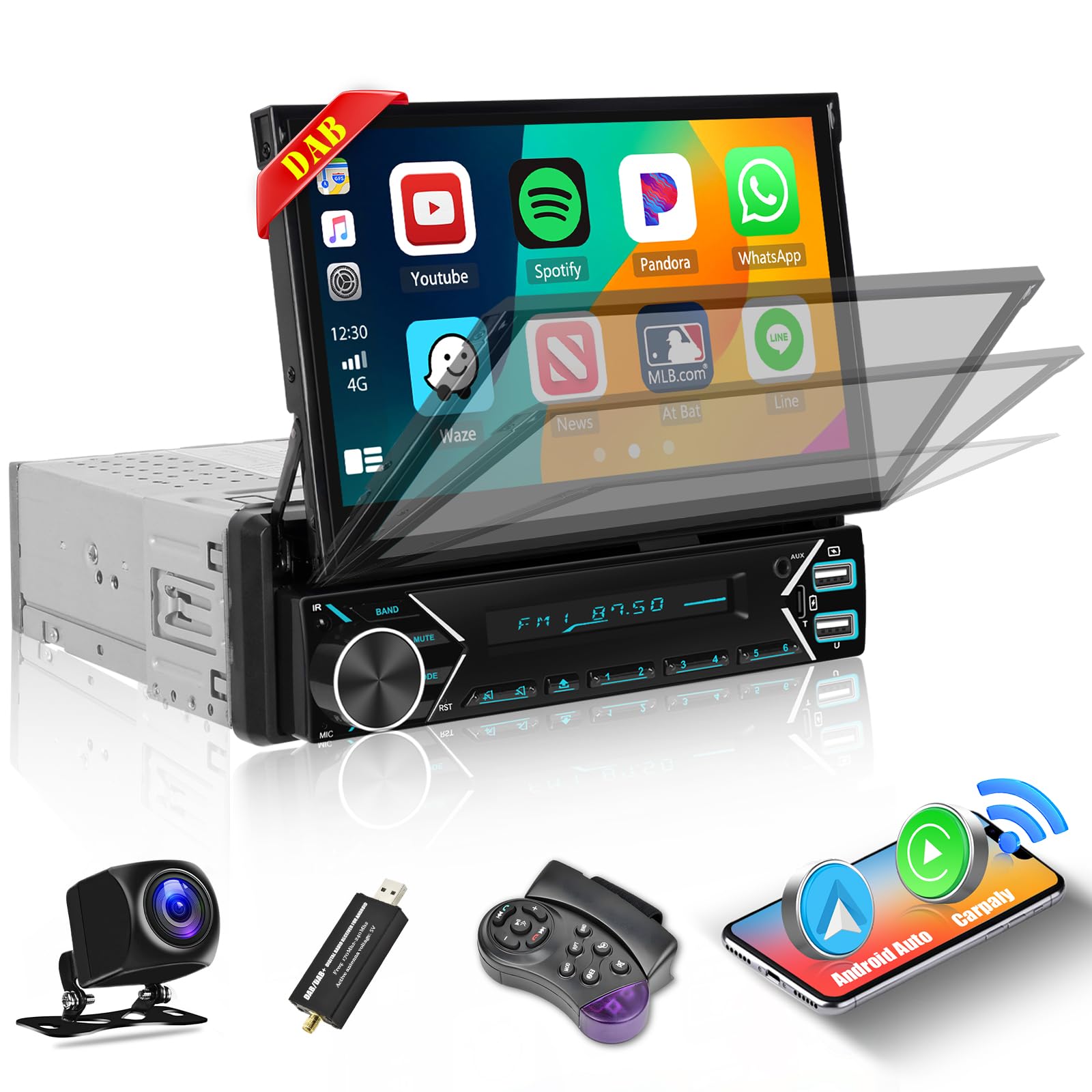 ANDROID - TAKA-RED Amazon.com: 10.6 Inch Single Din Car Radio Upgrade Rotating